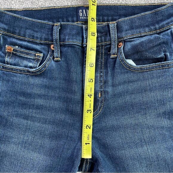 Gap Jeans Women’s 2 Blue Dark Wash Slim Fit Cropped Skinny Leg Low Rise Denim - Picture 11 of 14